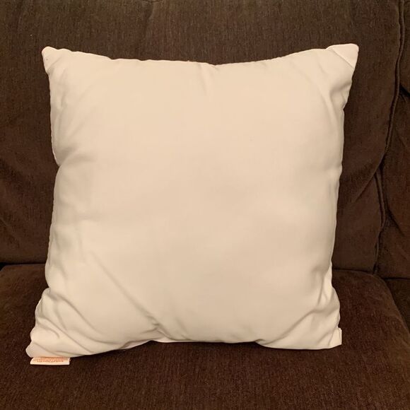 Set of 2 Orange Striped Sunbrella Indoor/Outdoor Throw Pillow Ivory 16” Square - Picture 5 of 10